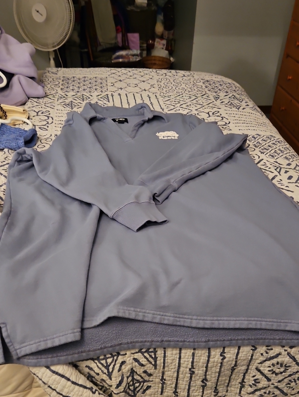 Roots Lavender-Gray Polo Collar Mini Dress